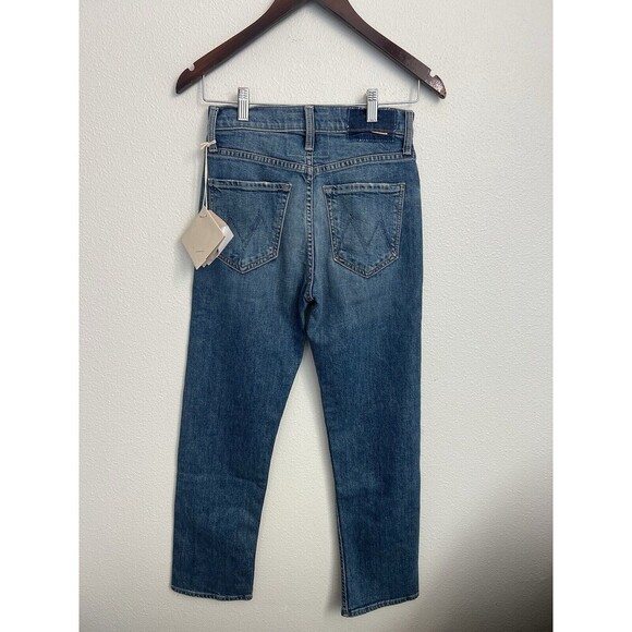 Mother Superior The Tomcat Ripped Crop Straight Leg Jeans Kneeling On Stones 25 - Picture 4 of 10